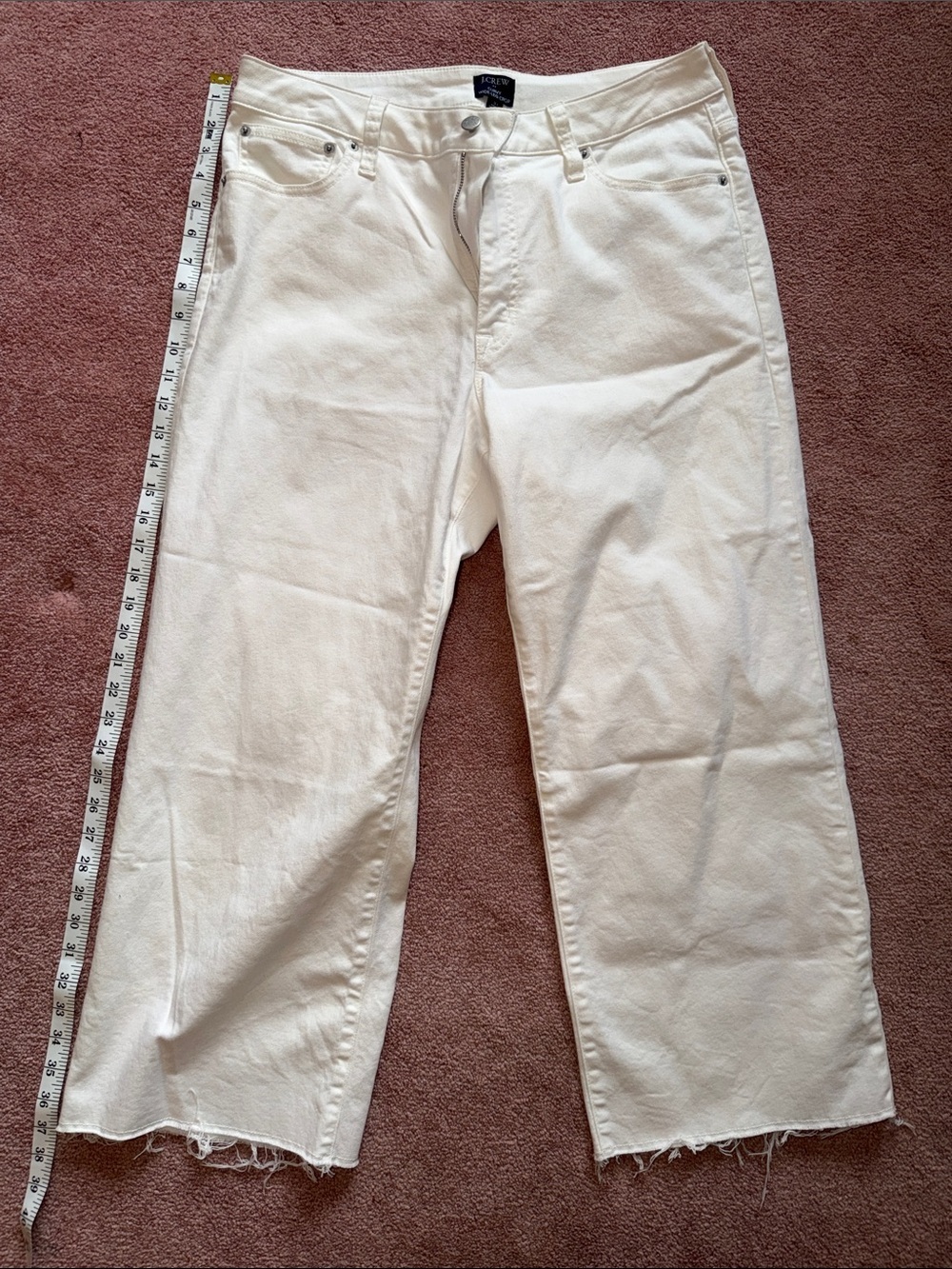 J. Crew White Cropped Ankle Jeans